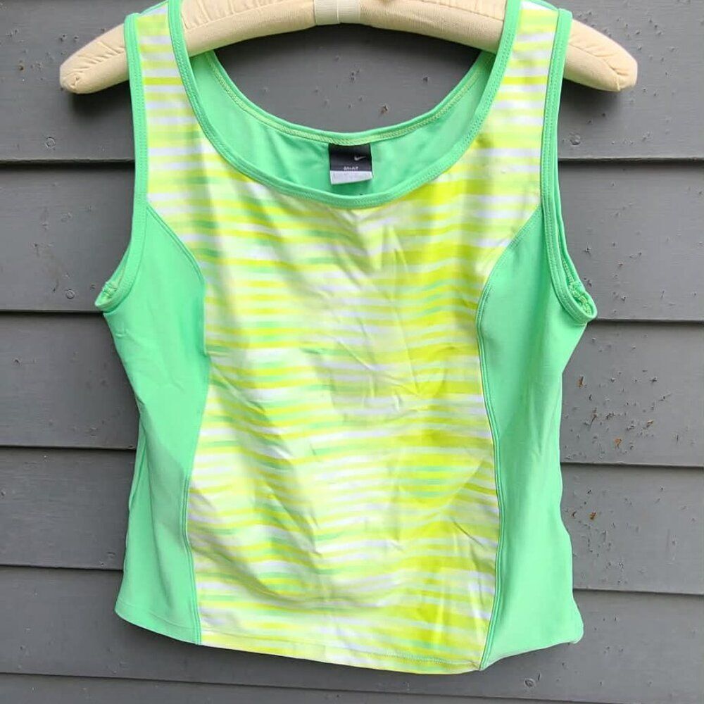 Nike Green Striped Tank Top size Large (12-14)